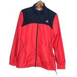 Adidas Medium M Salmon‎ Coral Gray Windbreaker Lightweight Running Track Jacket
